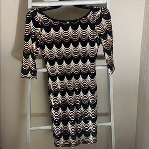 Chic Black and Gold Sequin Mini Dress